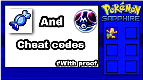 pokemon sapphire cheats master ball|Pokemon Sapphire Gameshark Codes .